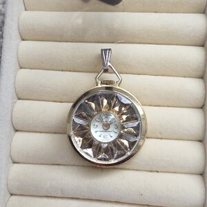 Elegant Gold and Silver Women's Pendant Watch